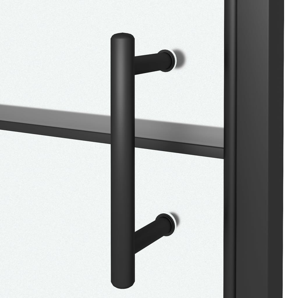 Dusjdør 81x195 cm halvfrostet herdet glass svart