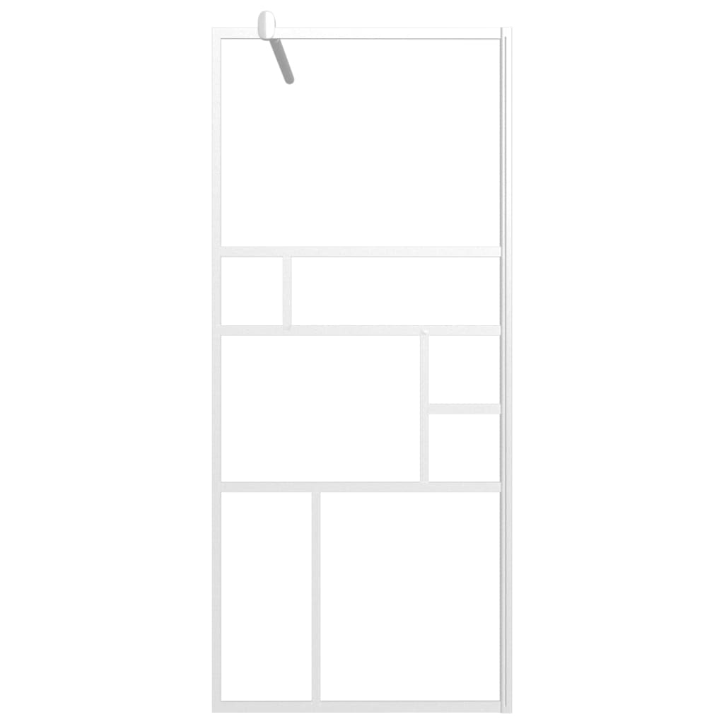 Dusjvegg 90x195 cm ESG-glass hvit