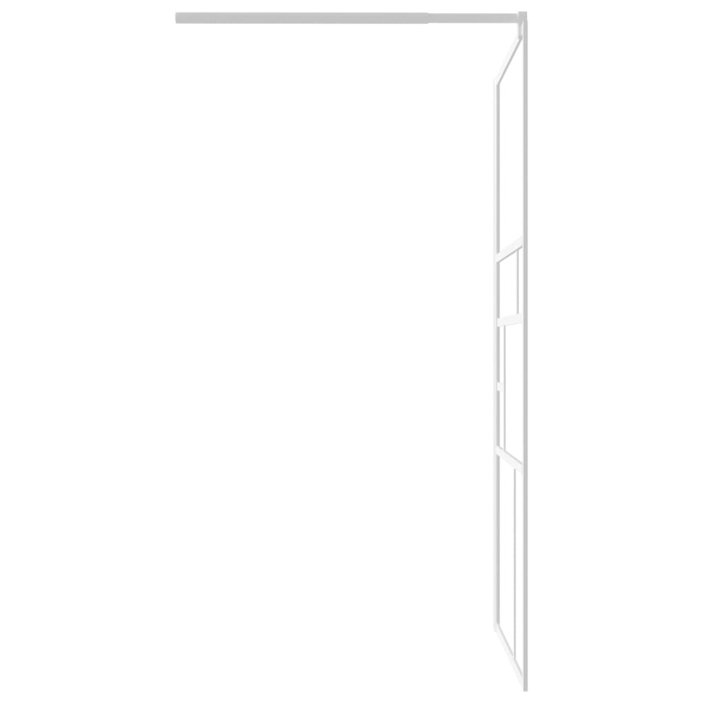 Dusjvegg 115x195 cm ESG-glass hvit