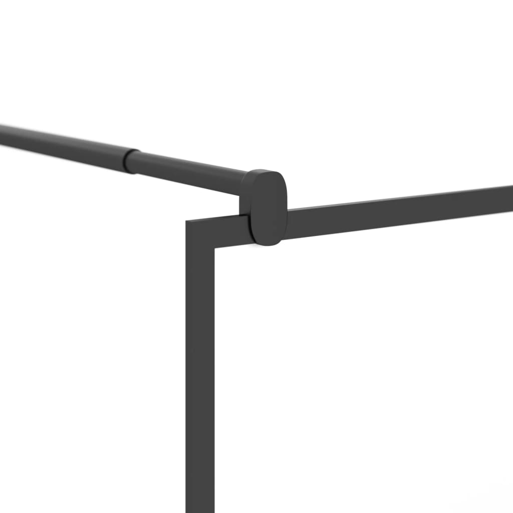 Dusjvegg 100x195 cm halvfrostet ESG-glass svart
