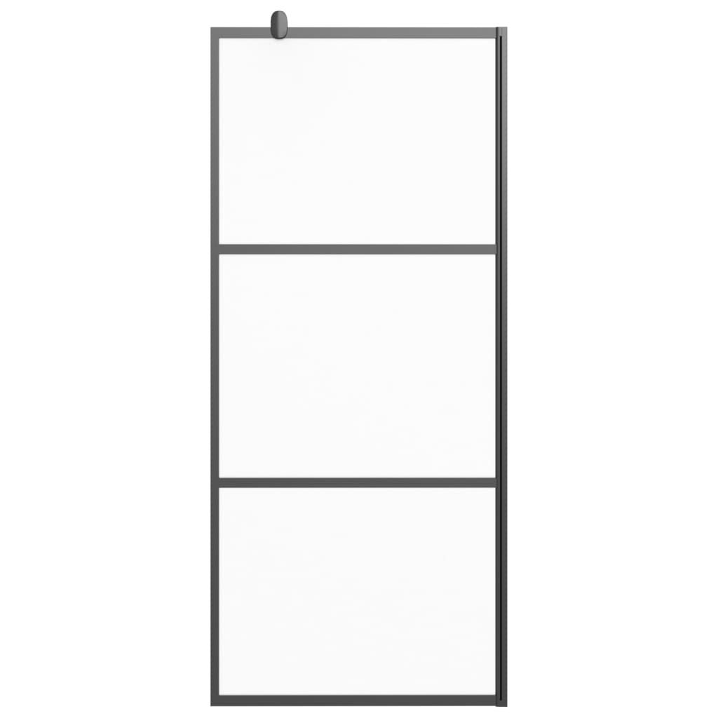 Dusjvegg 80x195 cm frostet ESG glass svart