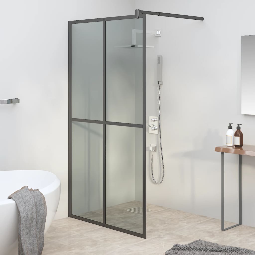 Dusjvegg 100x195 cm mørkt herdet glass vidaXL
