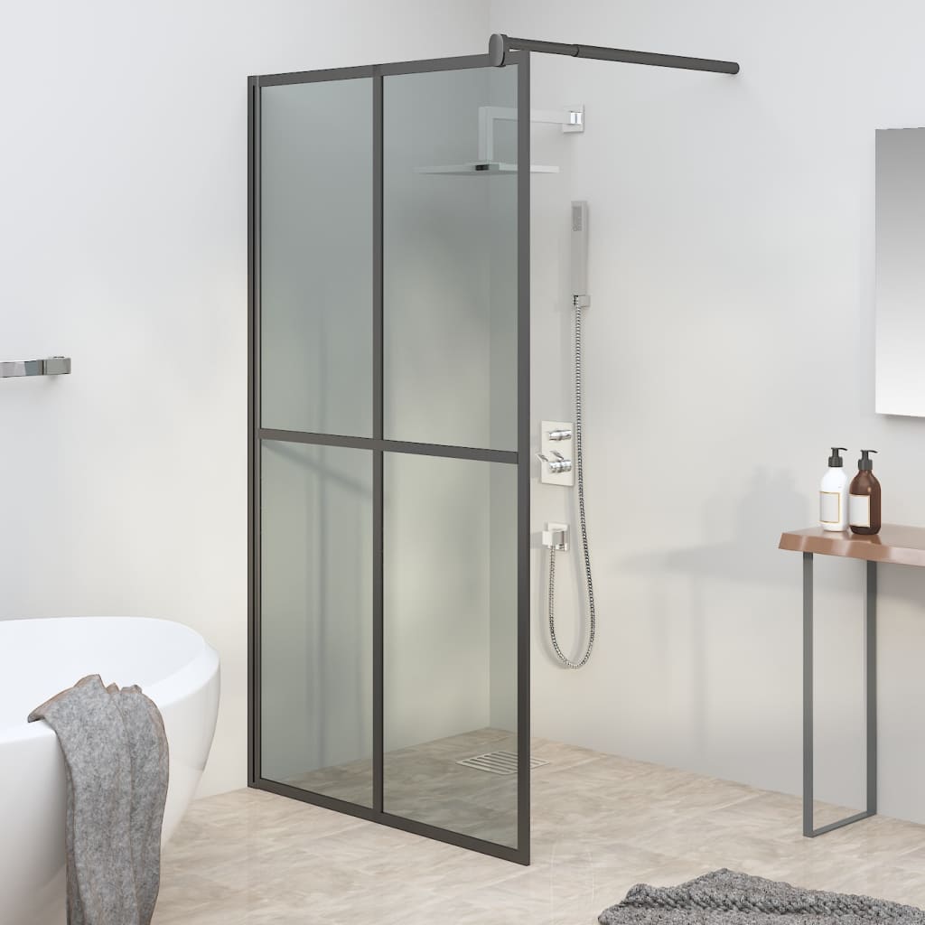 Dusjvegg 118x190 cm mørkt herdet glass