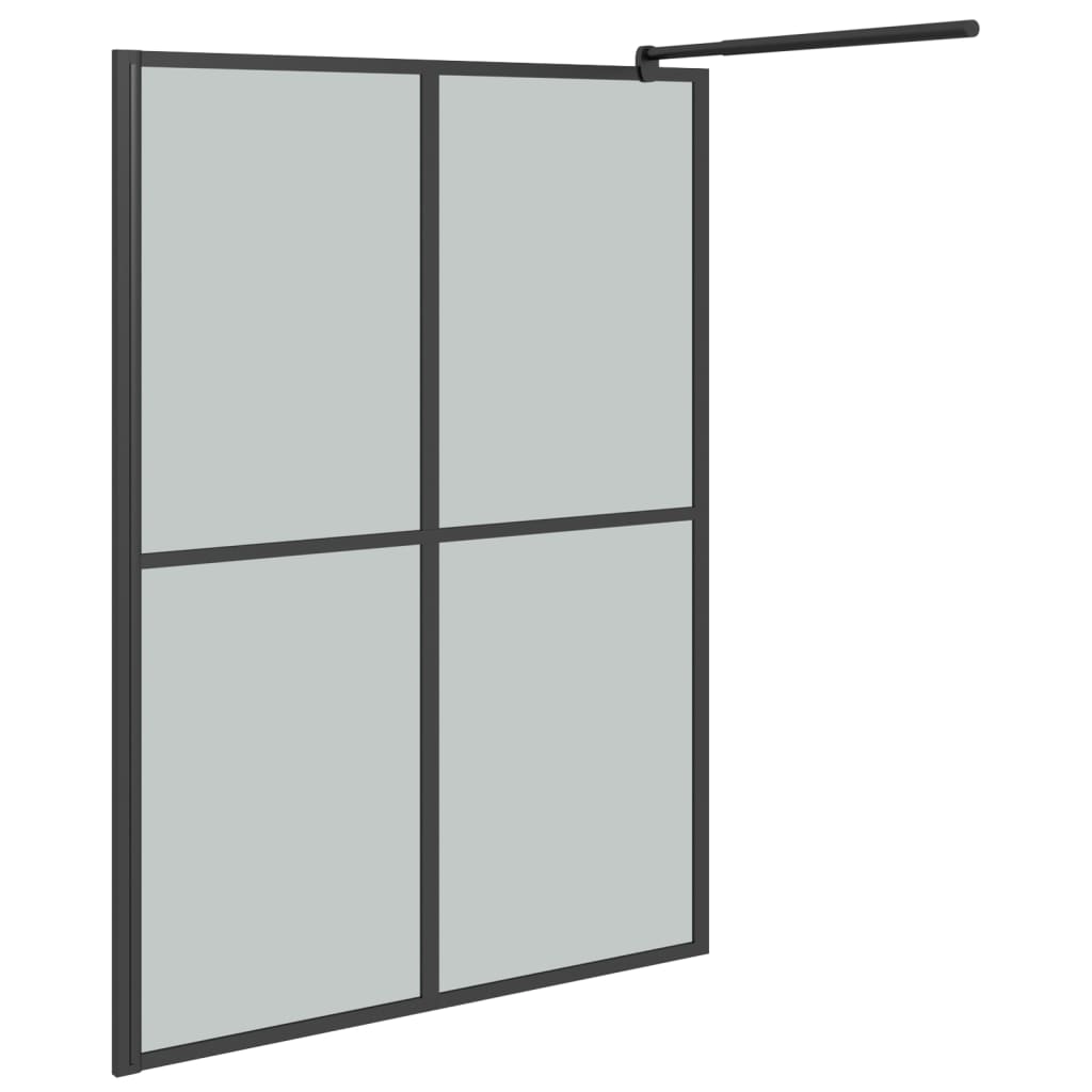 Dusjvegg 140x195 cm mørkt herdet glass