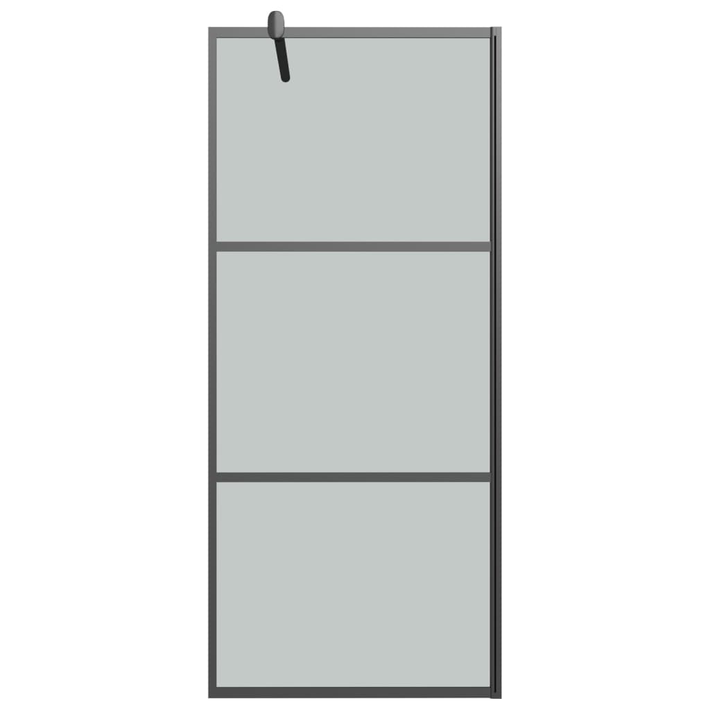 Dusjvegg 80x195 cm mørkt ESG-glass svart