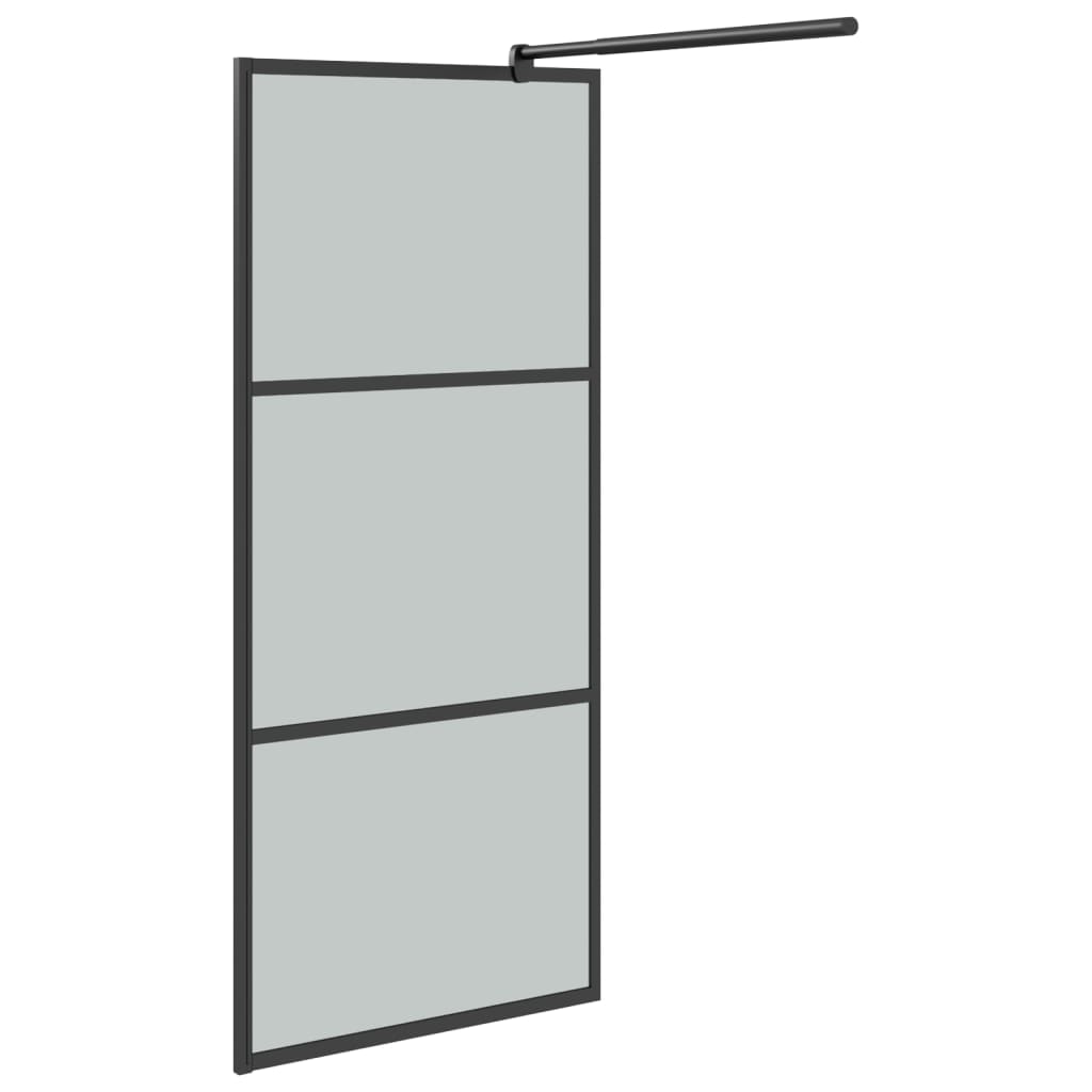 Dusjvegg 80x195 cm mørkt ESG-glass svart