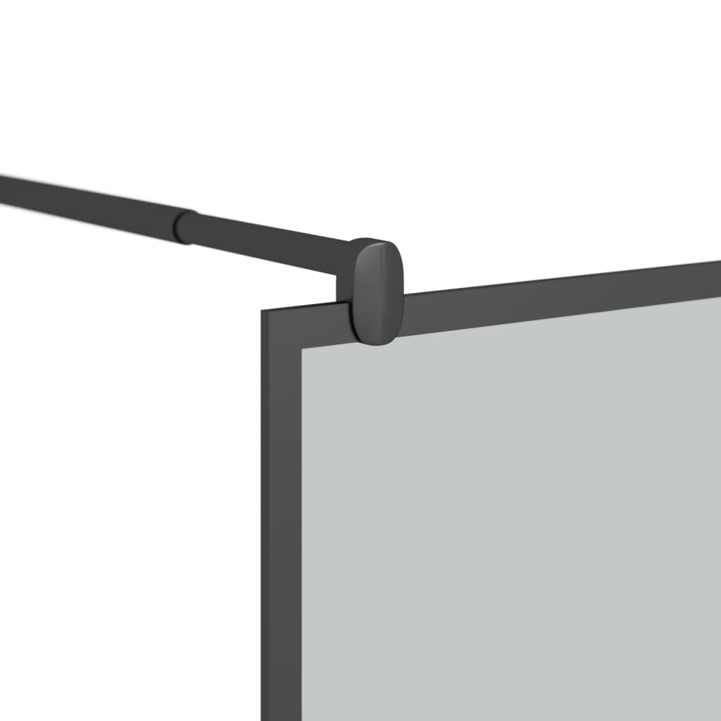Dusjvegg 80x195 cm mørkt ESG-glass svart