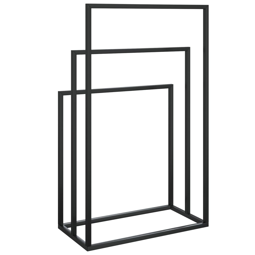Håndklestativ svart 48x24x79 cm jern