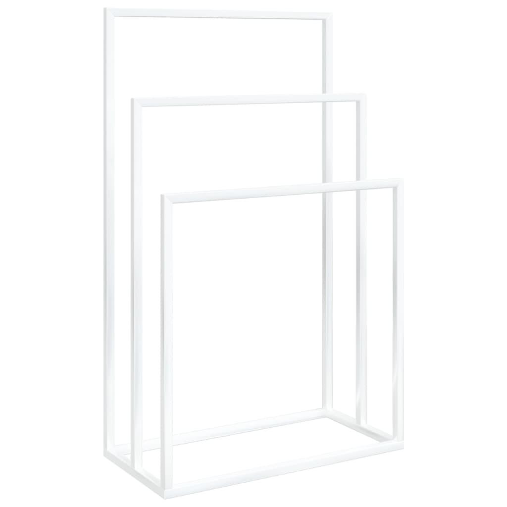 Frittstående håndklestativ hvit 48x24x79 cm jern