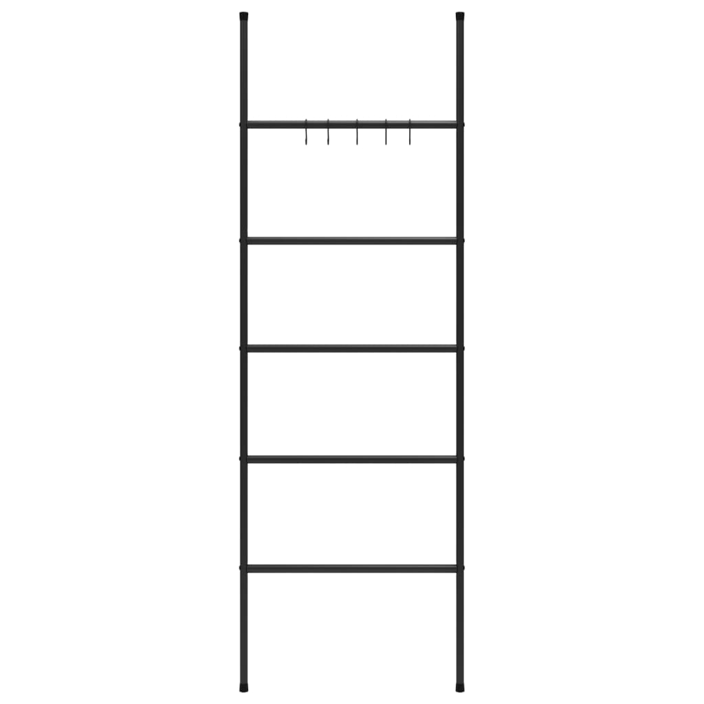 Håndklestativstige med 5 nivåer svart 58x175 cm jern