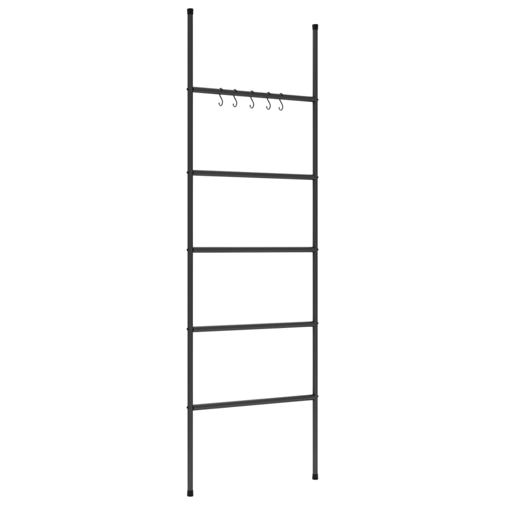 Håndklestativstige med 5 nivåer svart 58x175 cm jern