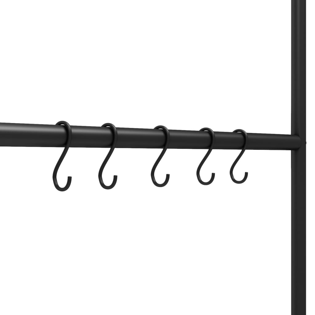 Håndklestativstige med 5 nivåer svart 58x175 cm jern