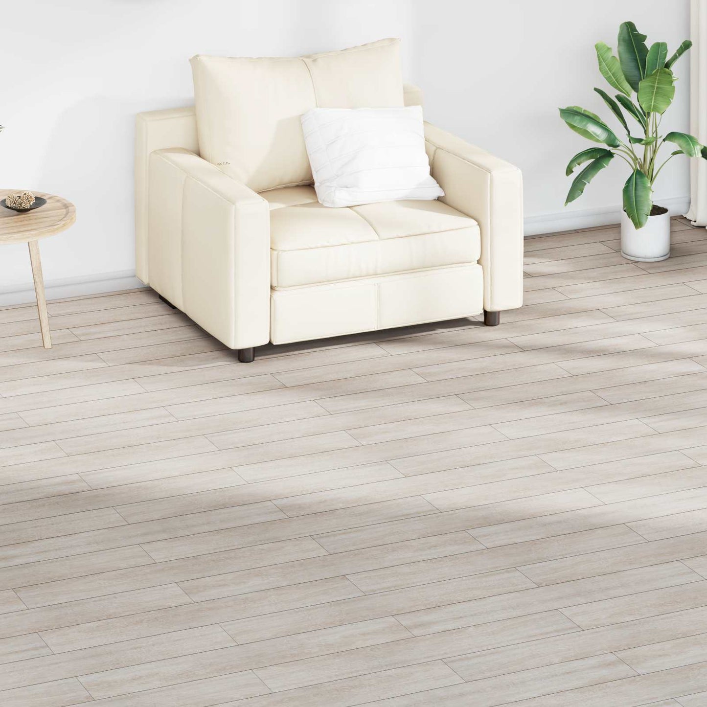Gulvplanker 18 pcs Eik Klassisk Hvit 2,51 m² PVC