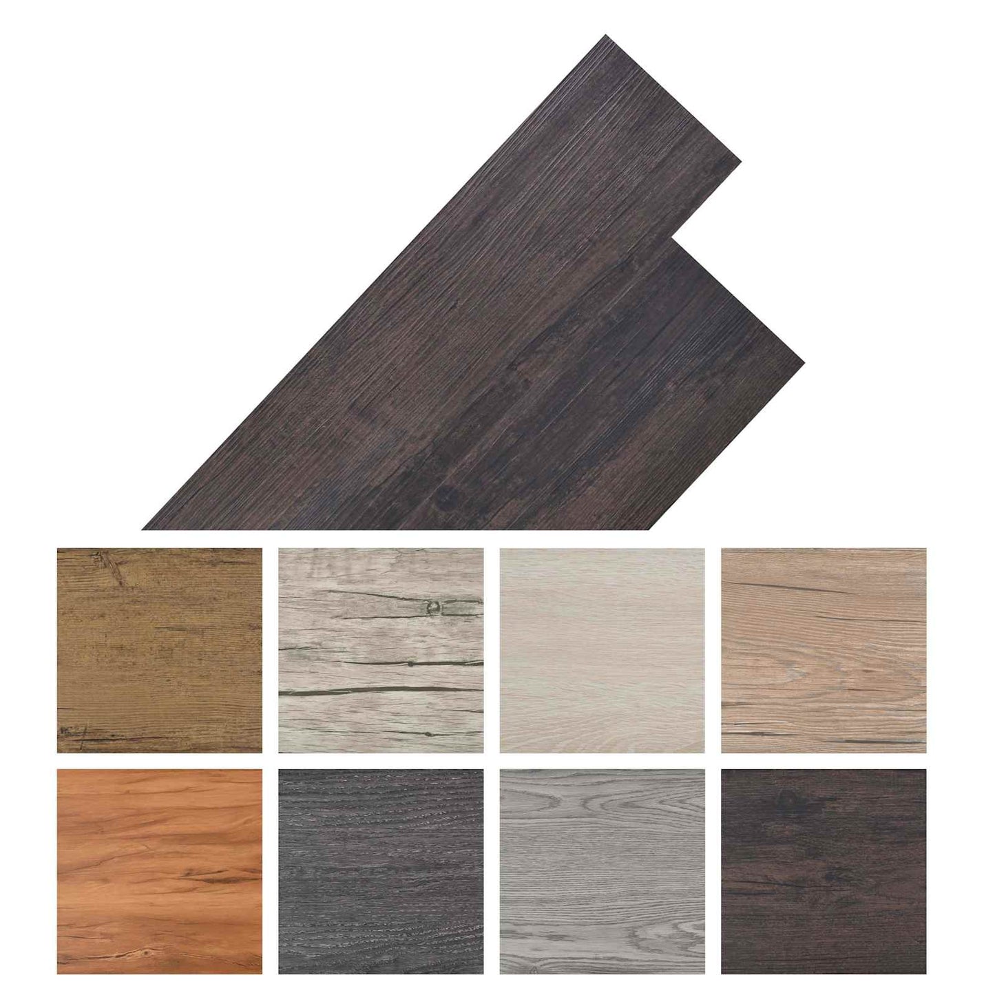 Gulvplanker 18 pcs Mørk brun 2,51 m² PVC