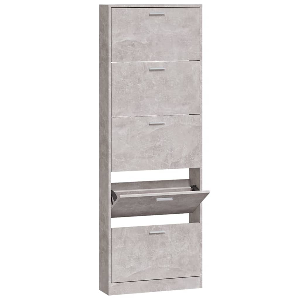 Skoskap betonggrå 59x17x169 cm konstruert tre