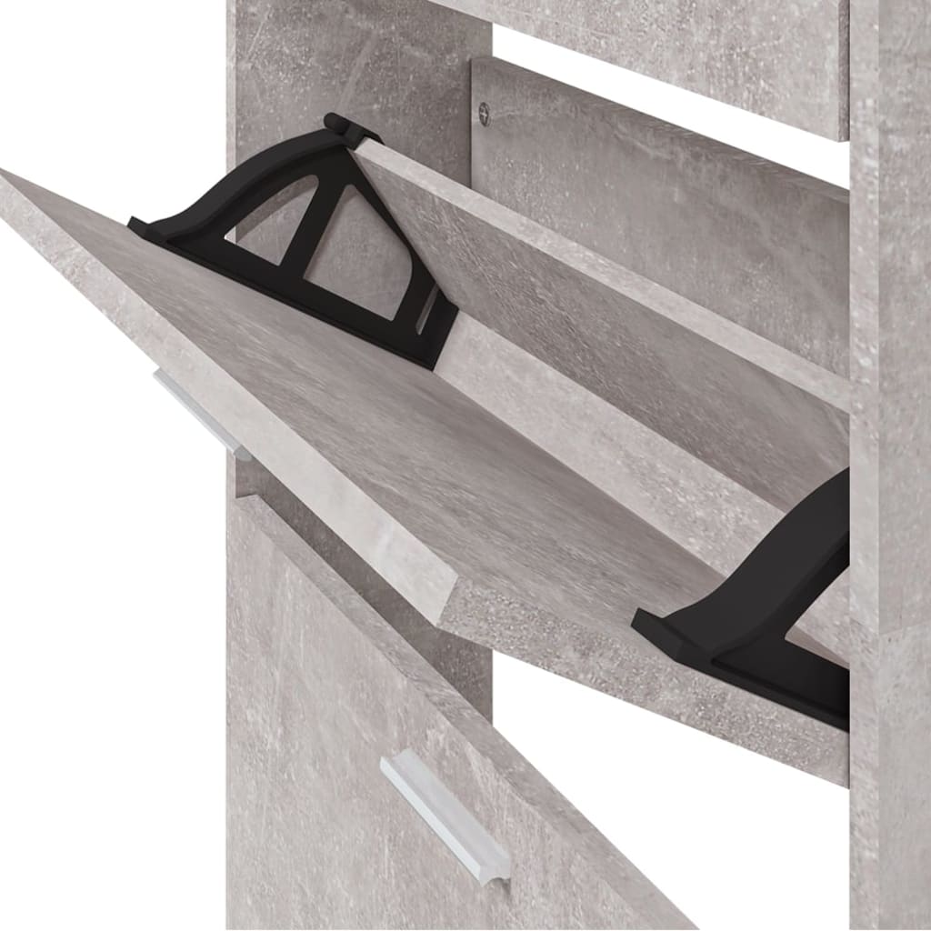 Skoskap betonggrå 59x17x169 cm konstruert tre