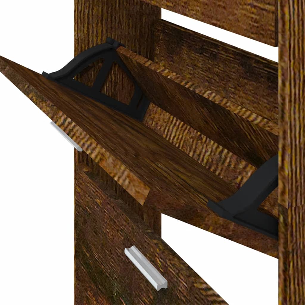Skoskap røkt eik 59x17x169 cm konstruert tre