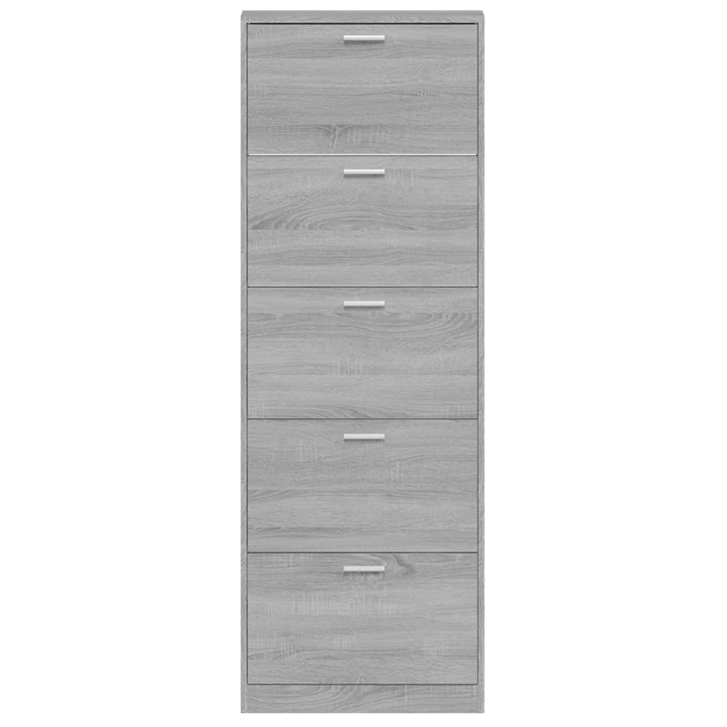 Skoskap grå sonoma 59x17x169 cm konstruert tre