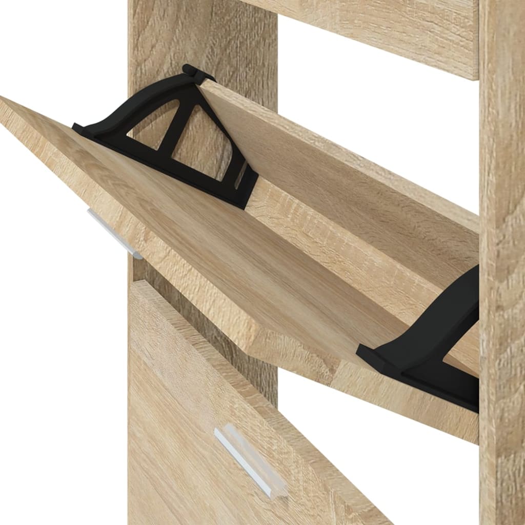 Skoskap eik 59x17x150 cm konstruert tre