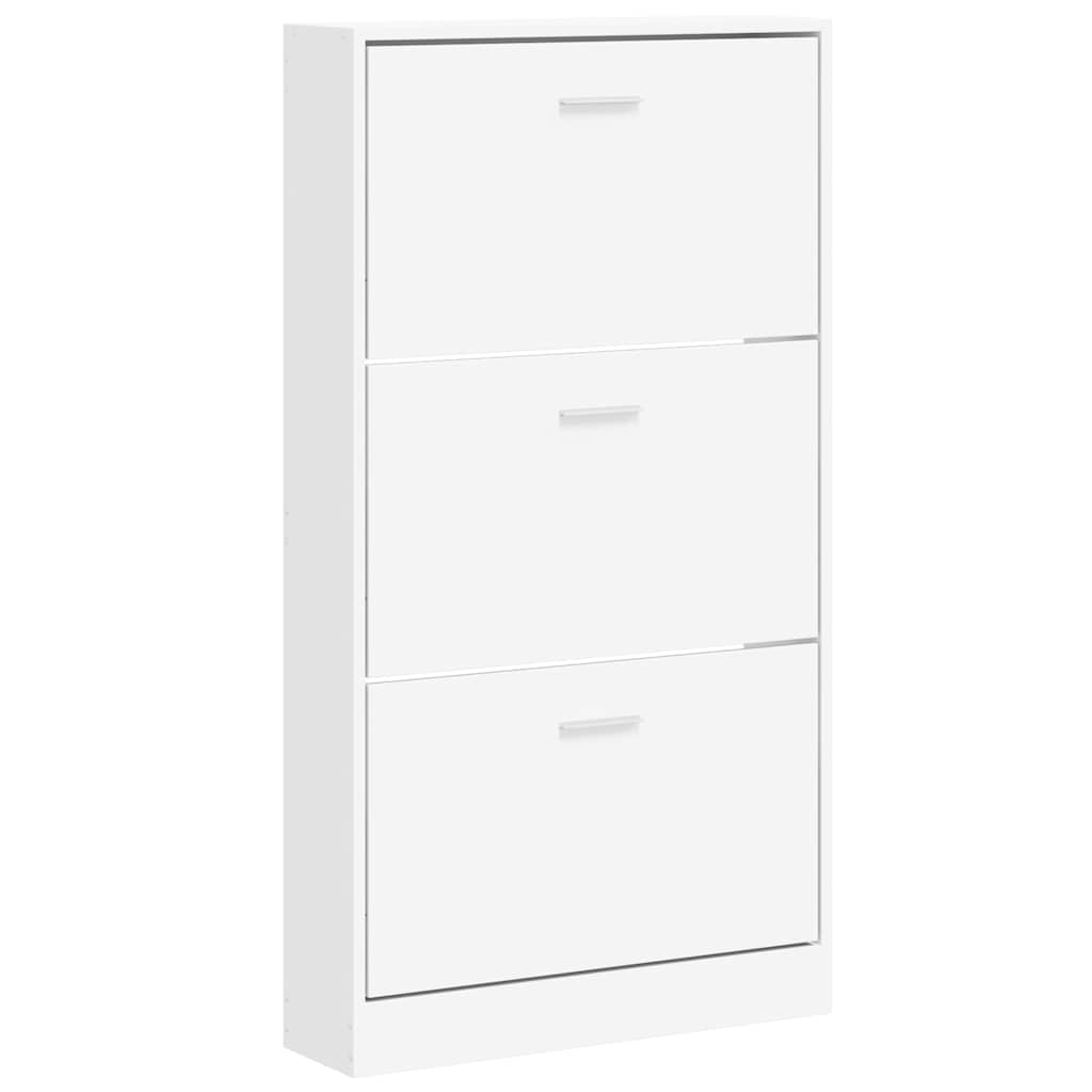 Skoskap hvit 59x17x108 cm konstruert tre