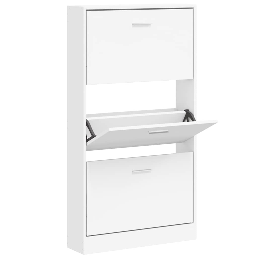 Skoskap hvit 59x17x108 cm konstruert tre