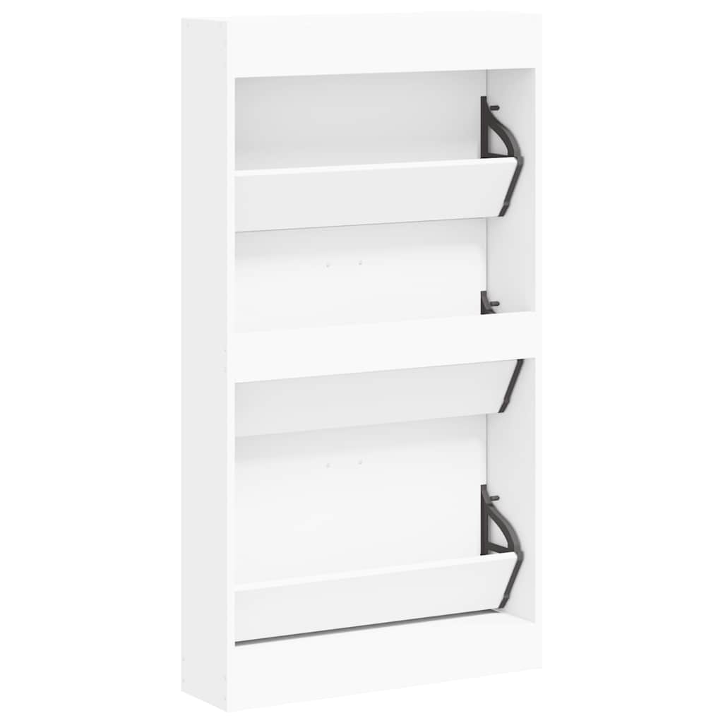 Skoskap hvit 59x17x108 cm konstruert tre