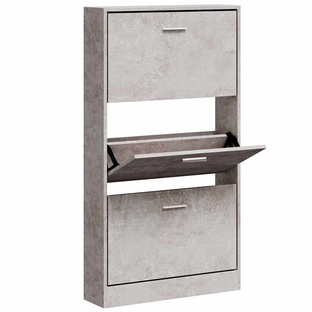 Skoskap betonggrå 59x17x108 cm konstruert tre