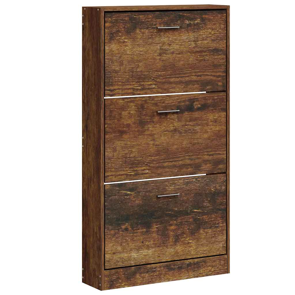 Skoskap røkt eik 59x17x108 cm konstruert tre vidaXL