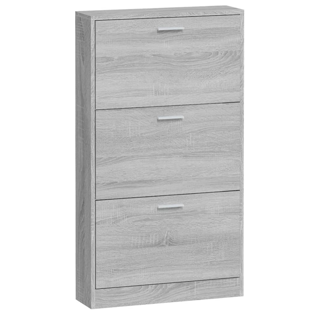 Skoskap grå sonoma 59x17x108 cm konstruert tre vidaXL