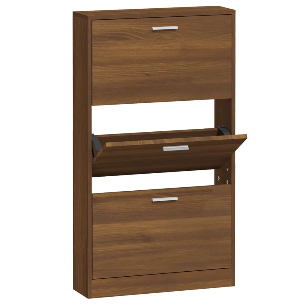 Skoskap brun eik 59x17x108 cm konstruert tre