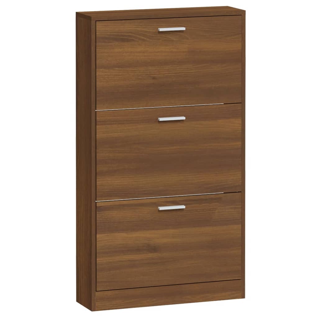 Skoskap brun eik 59x17x108 cm konstruert tre