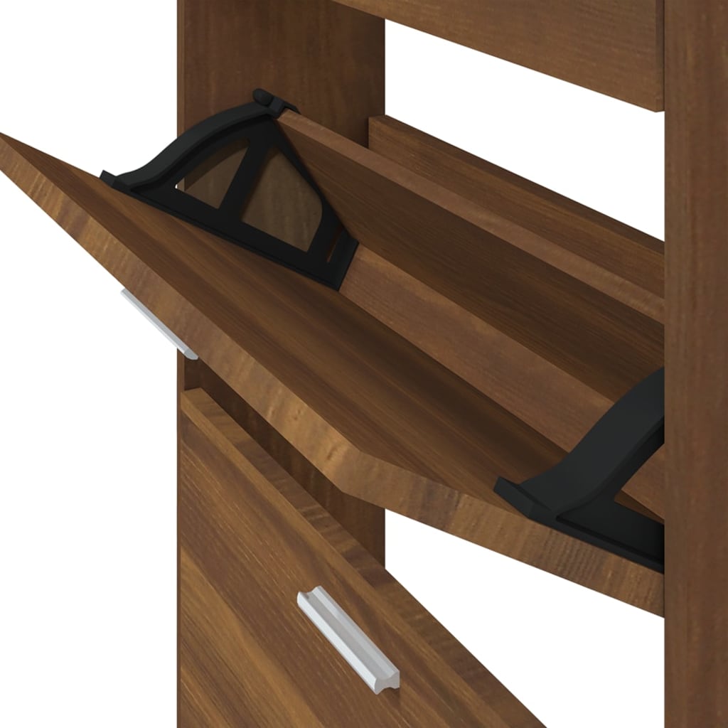 Skoskap brun eik 59x17x108 cm konstruert tre
