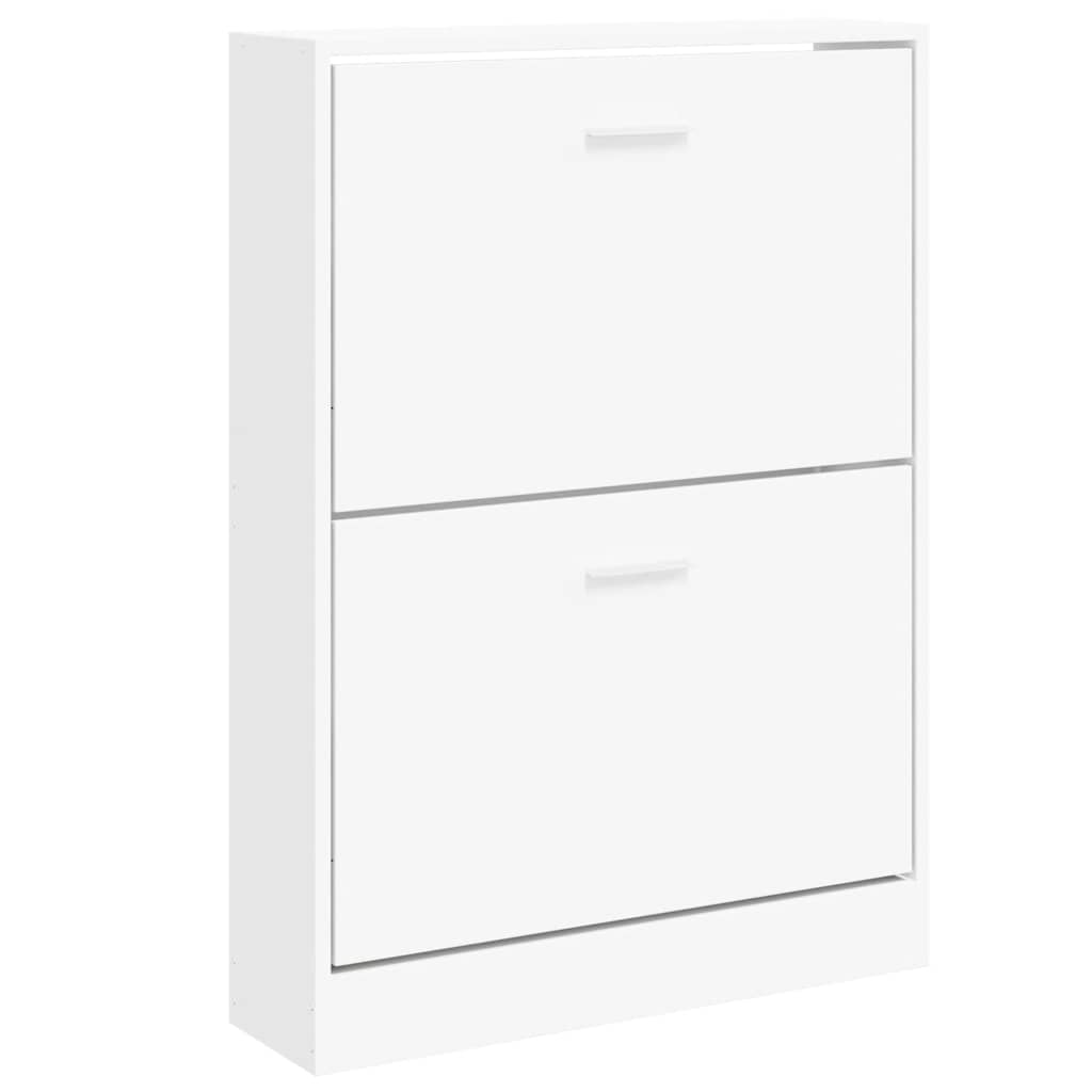 Skoskap hvit 59x17x81 cm konstruert tre