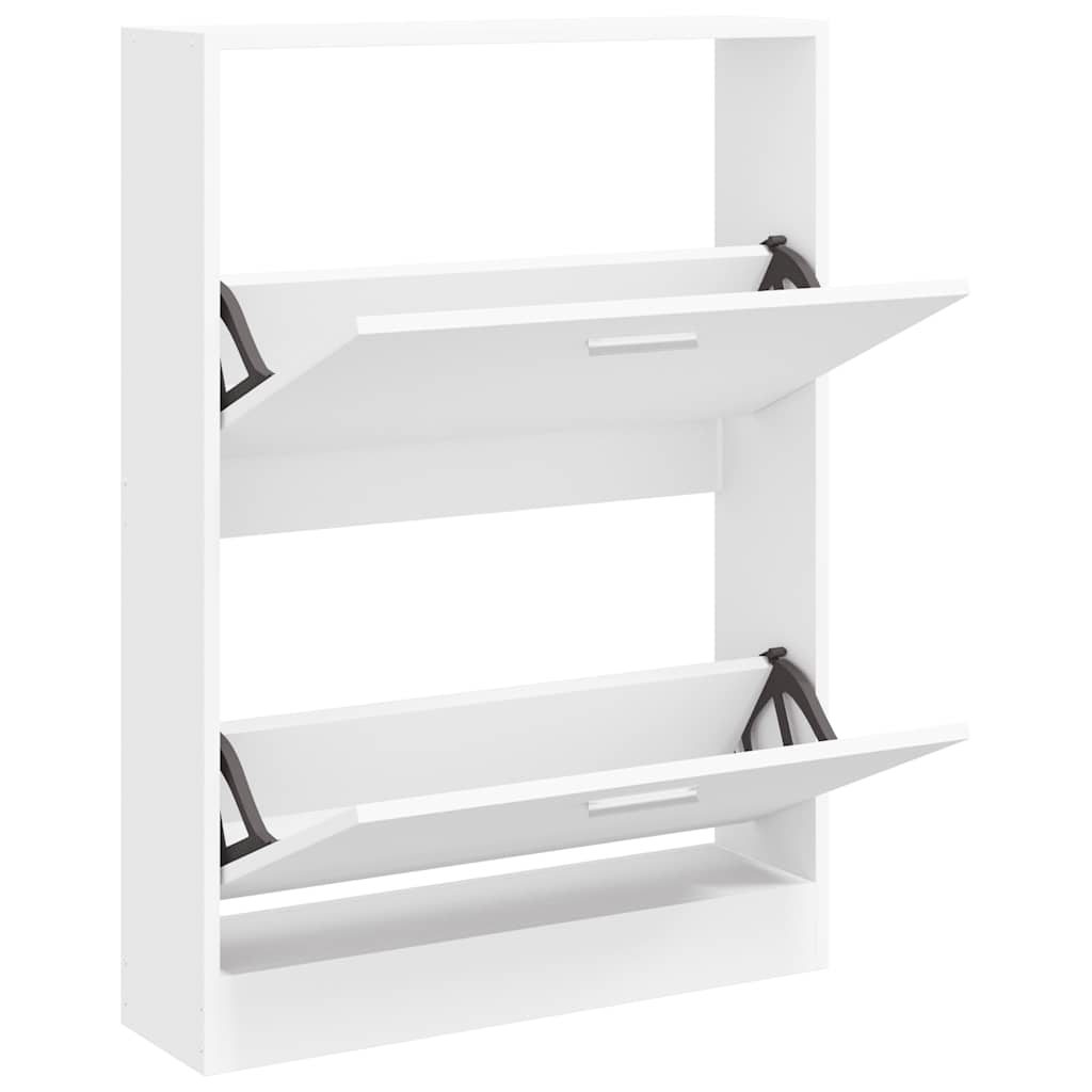 Skoskap hvit 59x17x81 cm konstruert tre