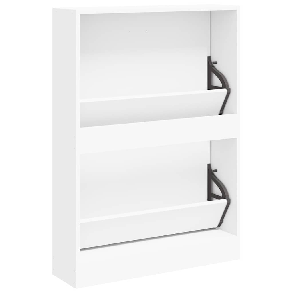 Skoskap hvit 59x17x81 cm konstruert tre