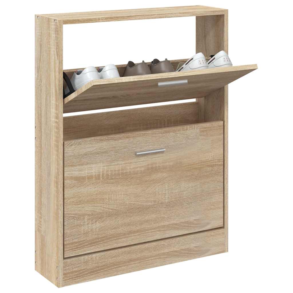 Skoskap eik 59x17x81 cm konstruert tre