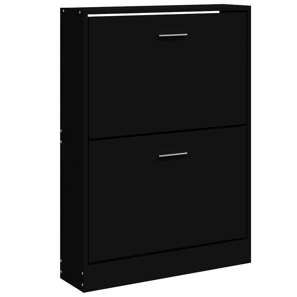 Skoskap svart 59x17x81 cm konstruert tre
