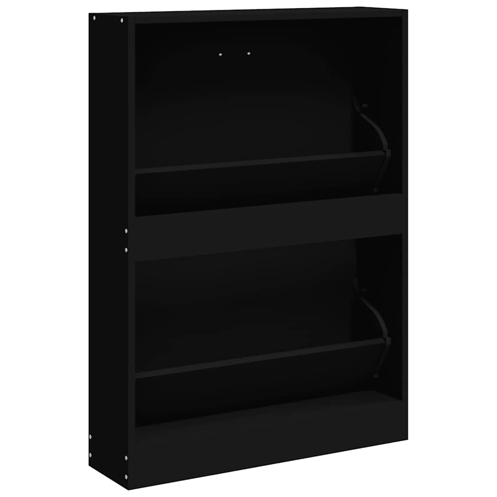 Skoskap svart 59x17x81 cm konstruert tre