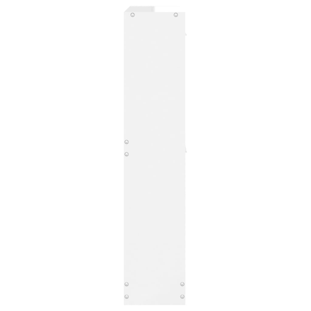 Skoskap høyglans hvit 59x17x81 cm konstruert tre