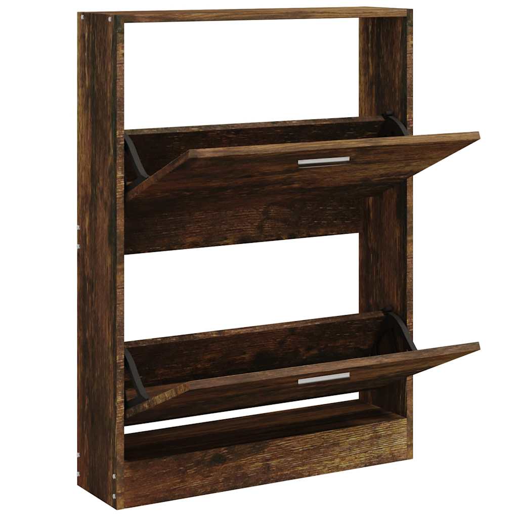 Skoskap røkt eik 59x17x81 cm konstruert tre