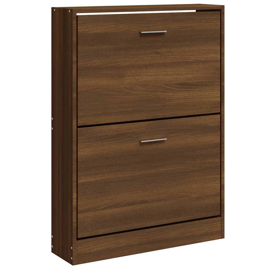 Skoskap brun eik 59x17x81 cm konstruert tre