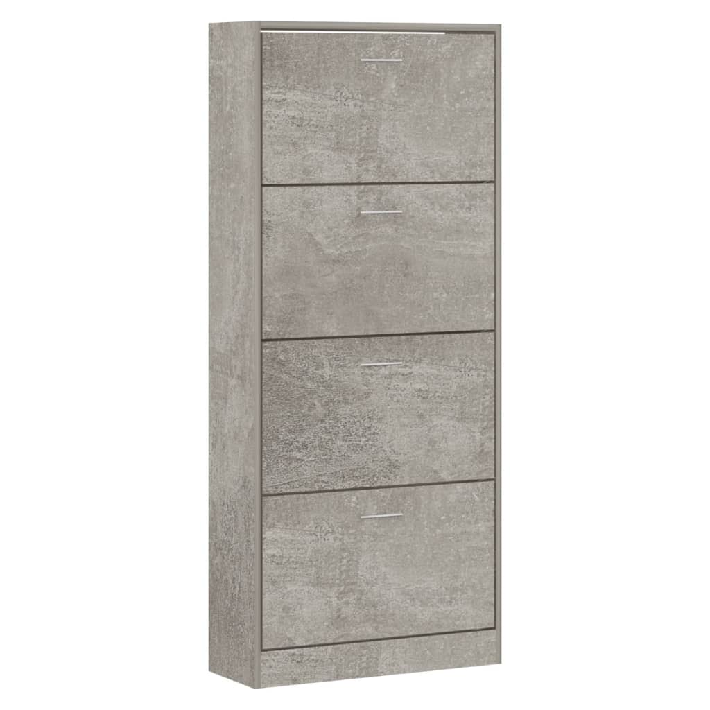 Skoskap betonggrå 63x24x147 cm konstruert tre