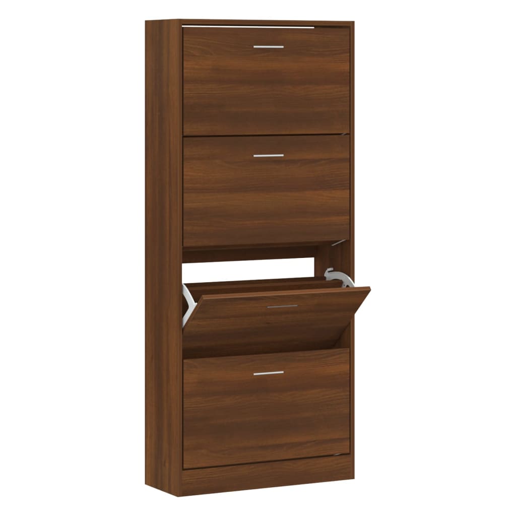 Skoskap brun eik 63x24x147 cm konstruert tre