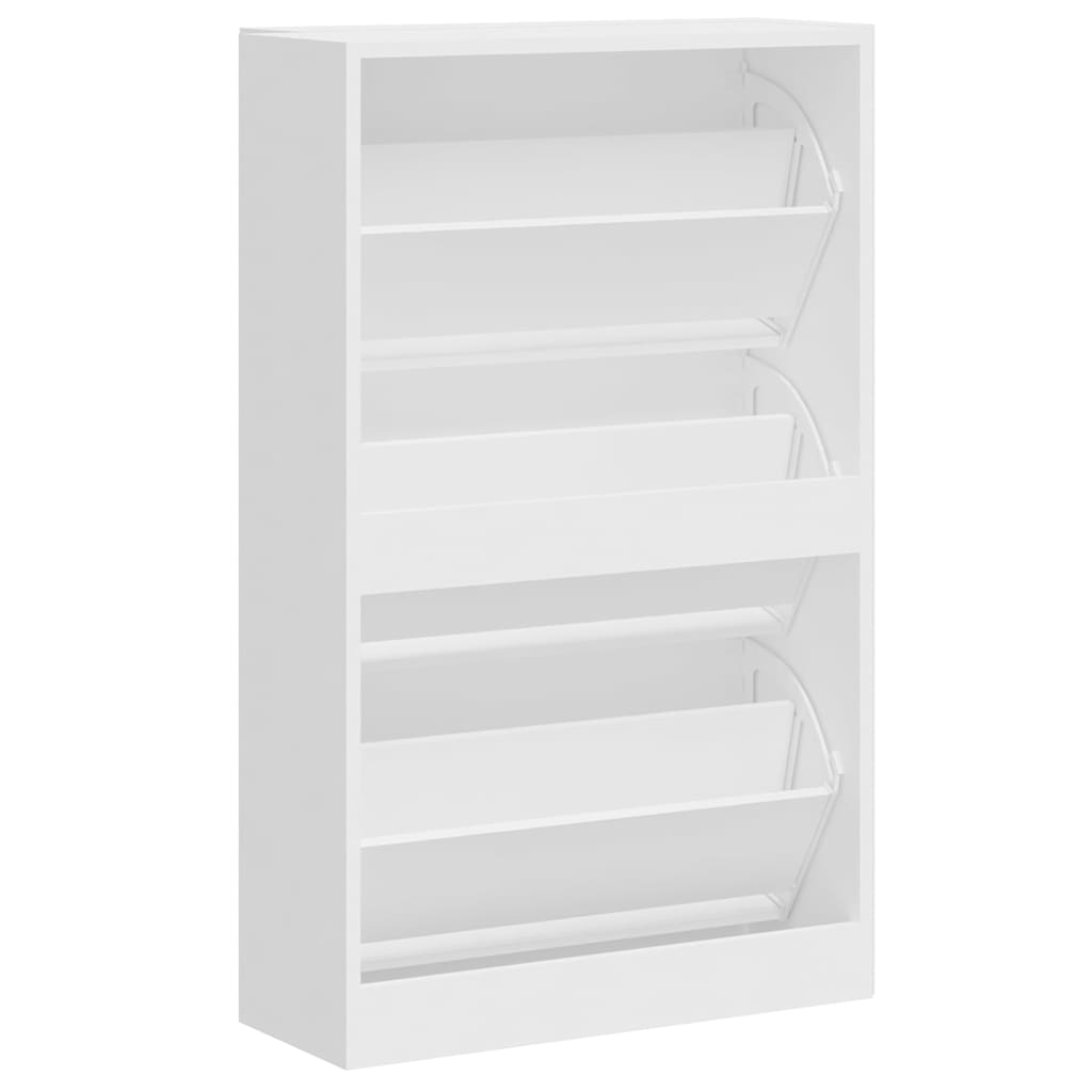 Skoskap høyglans hvit 63x24x103 cm konstruert tre