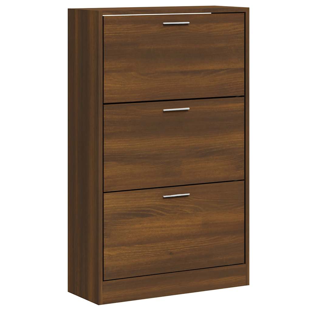 Skoskap brun eik 63x24x103 cm konstruert tre