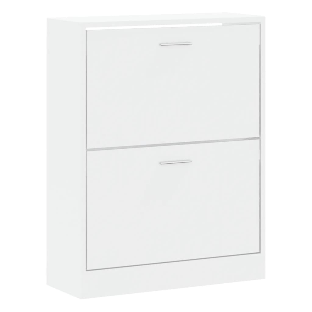 Skoskap høyglans hvit 63x24x81 cm konstruert tre