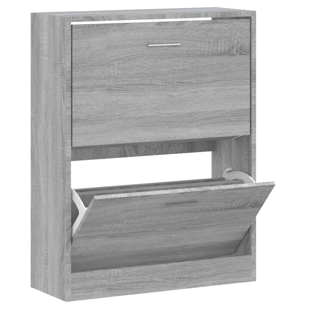 Skoskap grå sonoma 63x24x81 cm konstruert tre