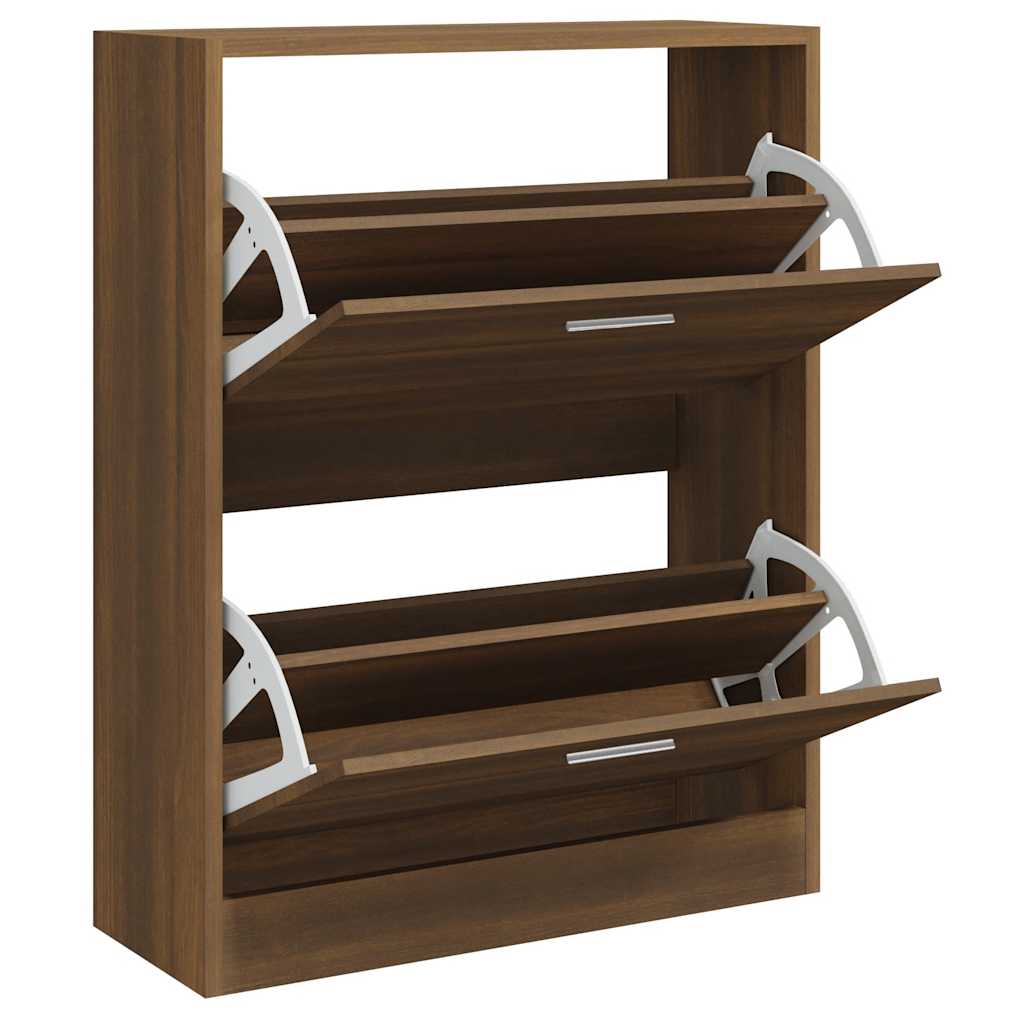 Skoskap brun eik 63x24x81 cm konstruert tre vidaXL
