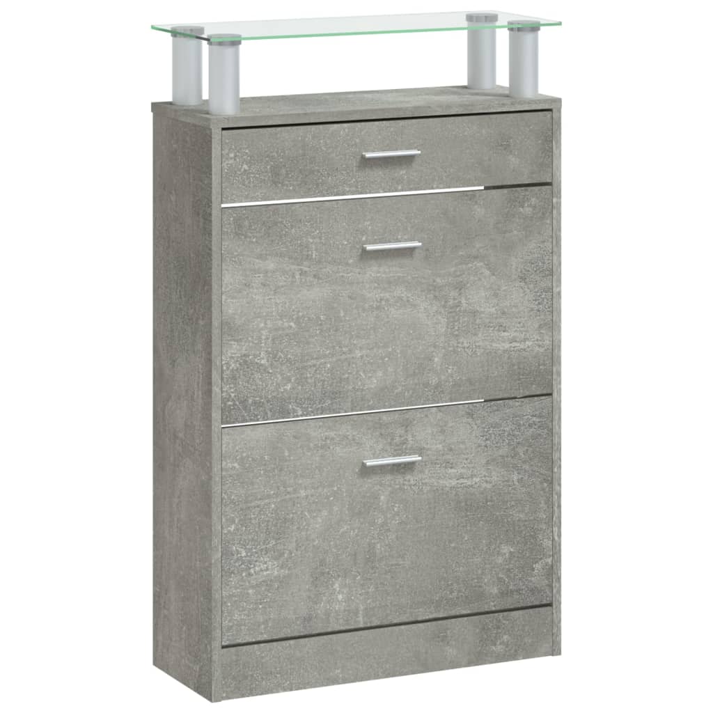 Skoskap betonggrå 63x24x104 cm konstruert tre vidaXL