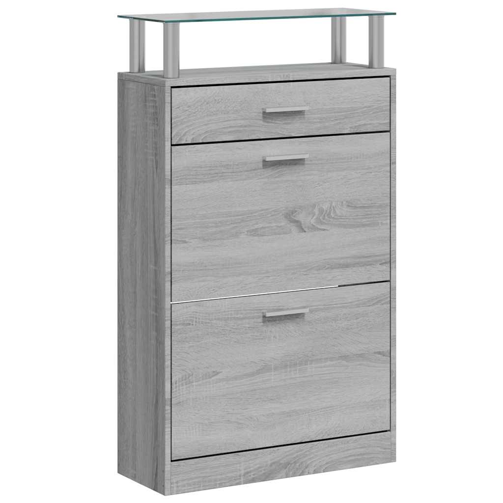 Skoskap grå sonoma 63x24x104 cm konstruert tre
